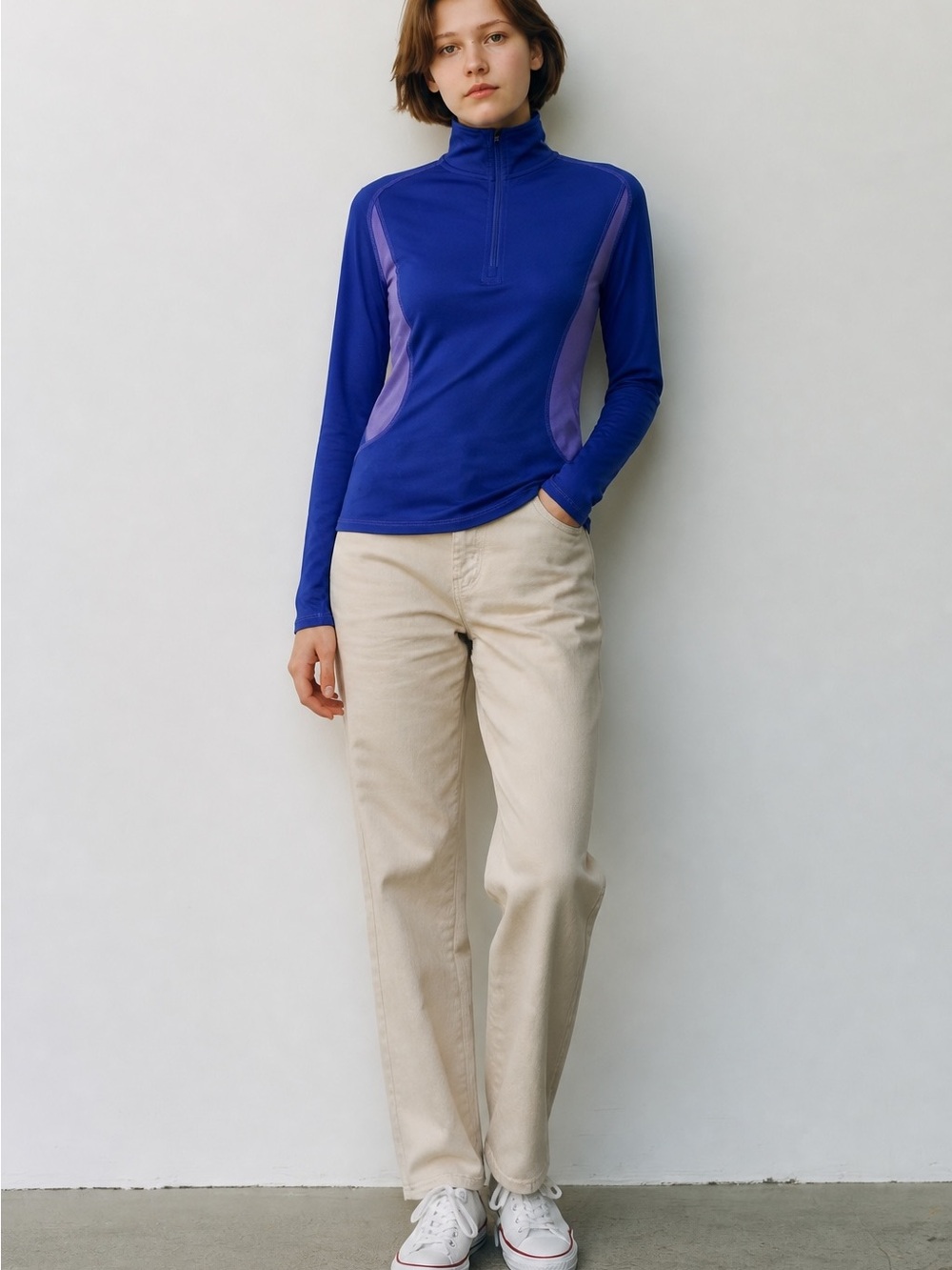 Champion Half-Zip Top Women XS Blue Good Activewear Streetwear